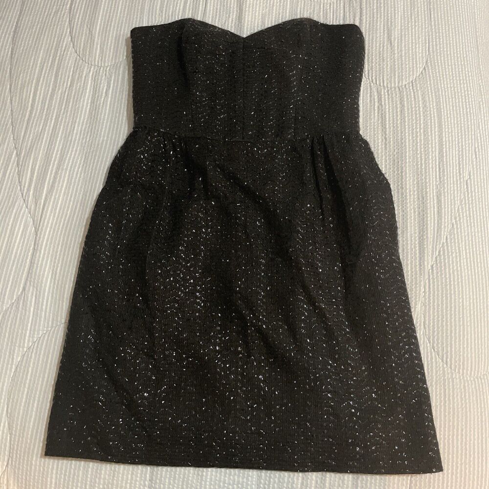 An original Milly of New York Women’s Black Sparkly Strapless Dress size 6
